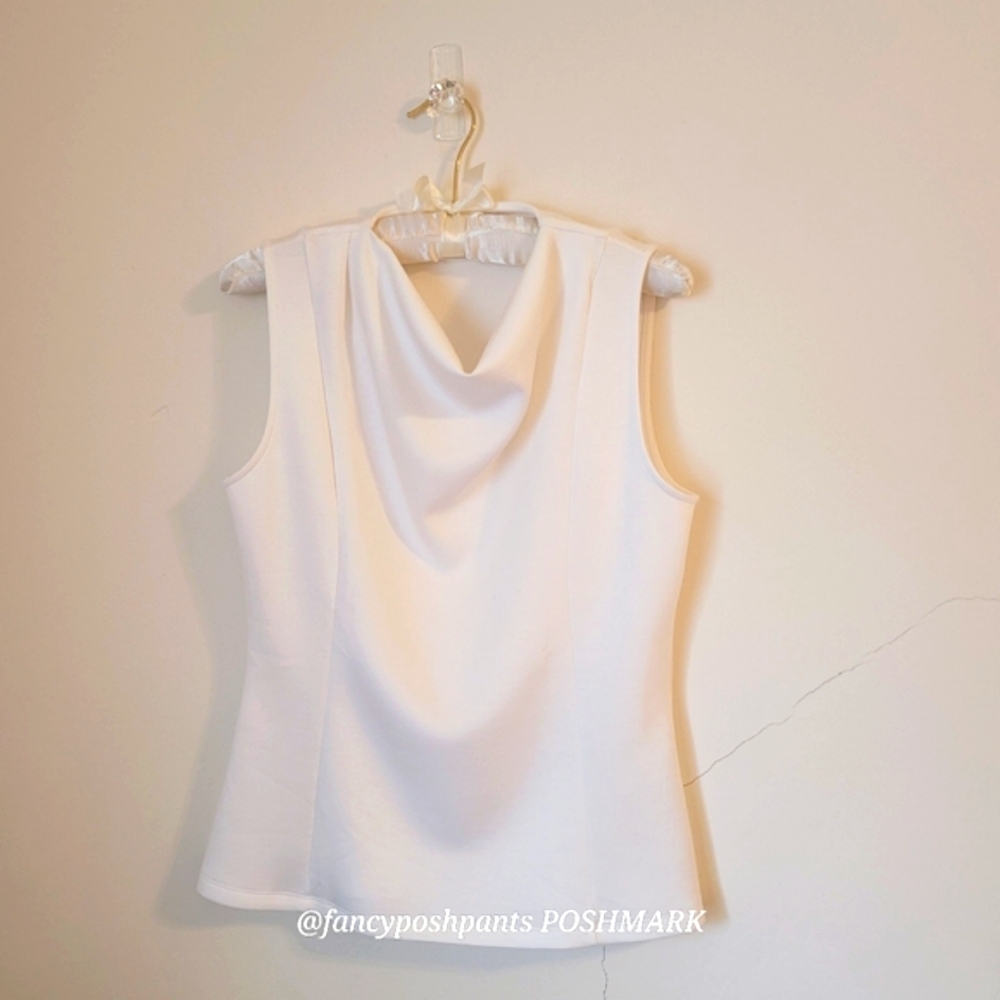 BANANA REPUBLIC scuba cowl SNOW DAY color rare sold out easy care blouse shirt - Picture 12 of 17